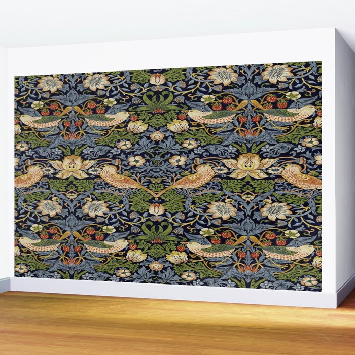 William Morris Strawberry Thief pattern Wall Mural Gallery Image 2