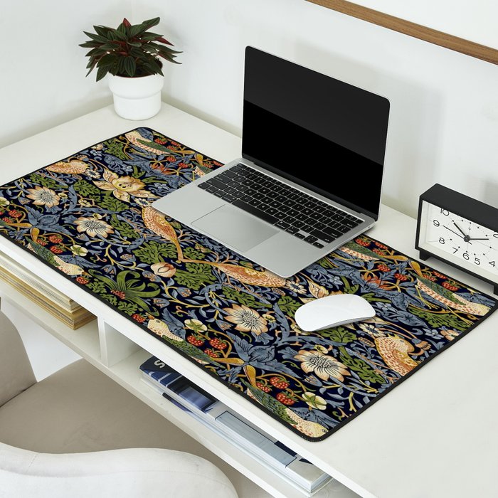 William Morris Strawberry Thief pattern Desk Mat Gallery Image 2