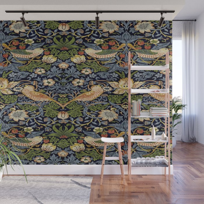 William Morris Strawberry Thief pattern Wall Mural Gallery Image 1