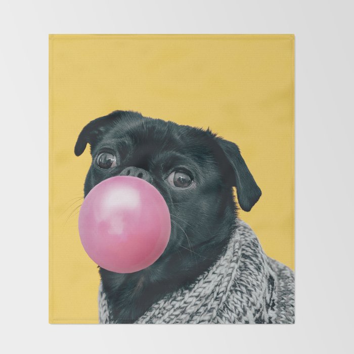 Pug Life: Pop Animals Throw Blanket Gallery Image 2