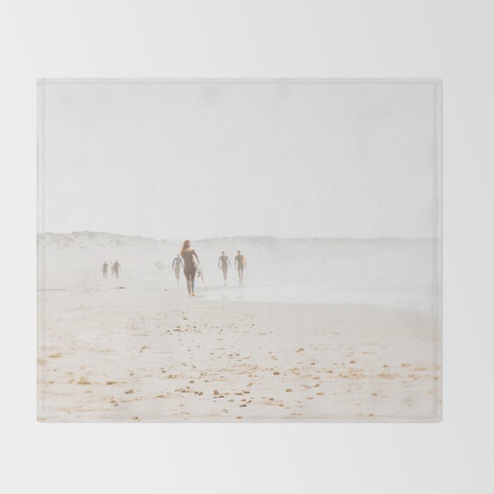 At the Beach - Surf, minimal beach series by Ingrid Beddoes Throw Blanket Gallery Image 2