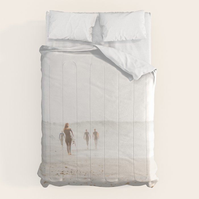 At the Beach - Surf, minimal beach series by Ingrid Beddoes Comforter Gallery Image 1