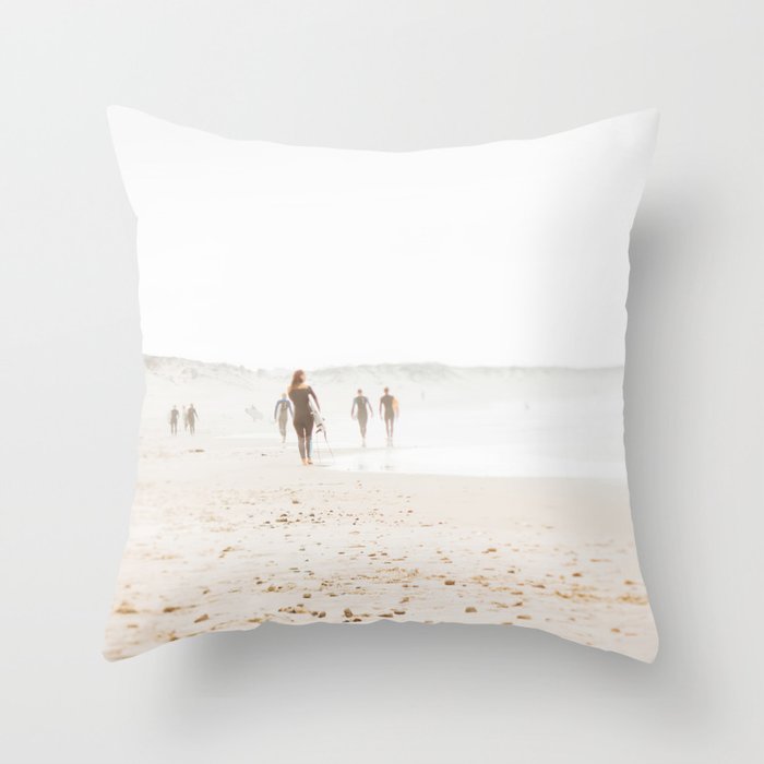 At the Beach - Surf, minimal beach series by Ingrid Beddoes Throw Pillow Gallery Image 6