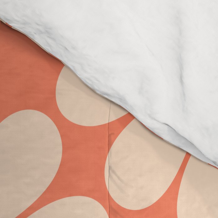 Retro Modern Daisy - Salmon and Off-white Comforter Gallery Image 4