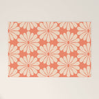 Retro Modern Daisy - Salmon and Off-white Welcome Mat Gallery Image 1