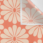 Retro Modern Daisy - Salmon and Off-white Wall Tapestry Gallery Image 3