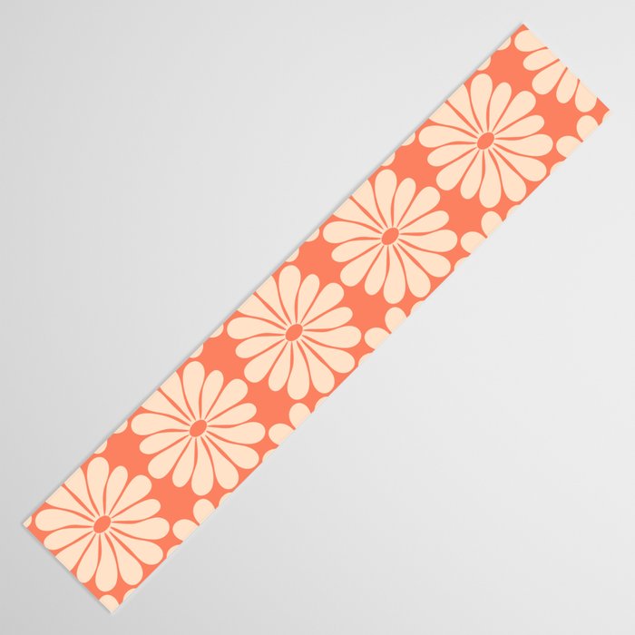 Retro Modern Daisy - Salmon and Off-white Table Runner Gallery Image 3