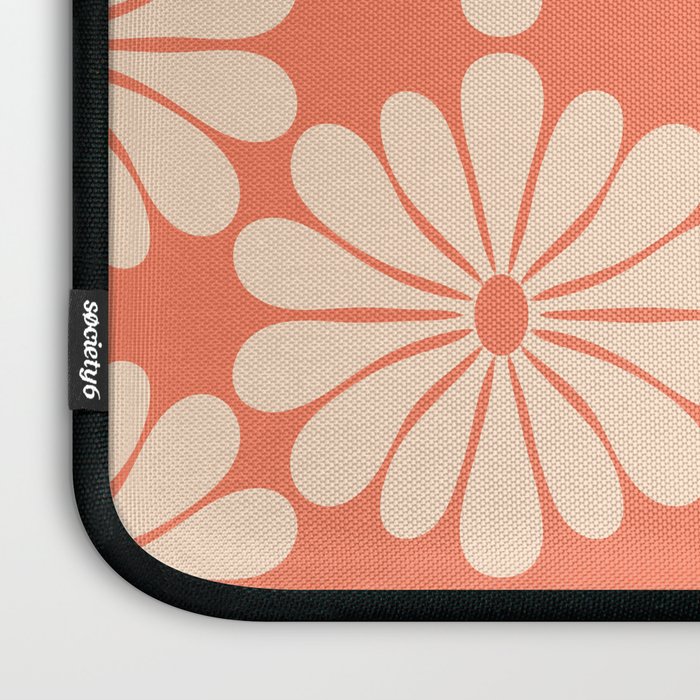 Retro Modern Daisy - Salmon and Off-white Laptop Sleeve Gallery Image 3