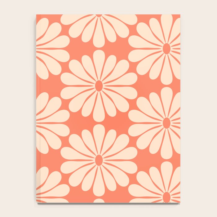 Retro Modern Daisy - Salmon and Off-white Notebook Gallery Image 4