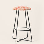 Retro Modern Daisy - Salmon and Off-white Stool Gallery Image 1