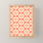 Retro Modern Daisy - Salmon and Off-white Mini Art Print Gallery Image 1