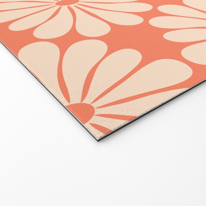 Retro Modern Daisy - Salmon and Off-white Welcome Mat Gallery Image 2