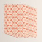 Retro Modern Daisy - Salmon and Off-white Wrapping Paper Gallery Image 3