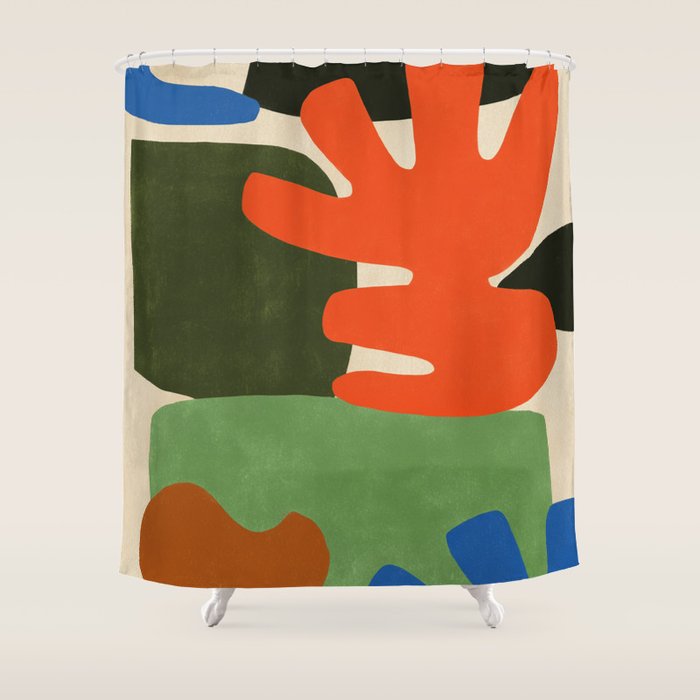 Playful Balance Abstract Shower Curtain Gallery Image 1