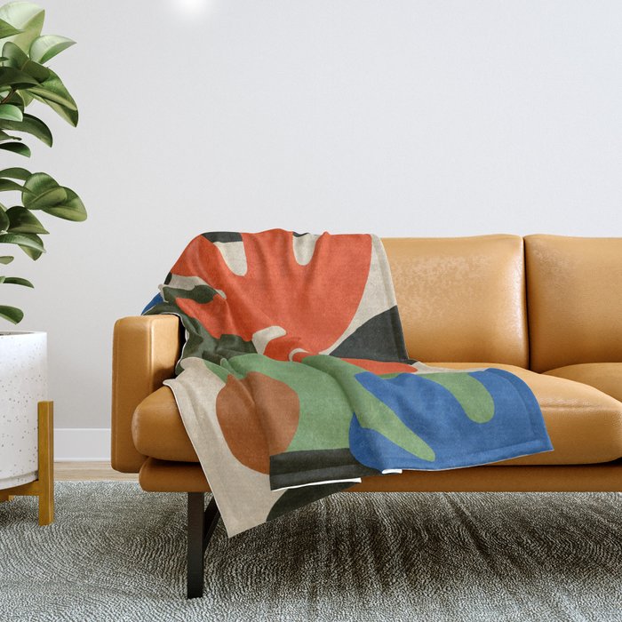 Playful Balance Abstract Throw Blanket Gallery Image 1