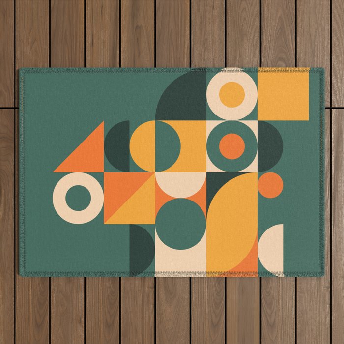 Modern Geometric 86D Outdoor Rug Gallery Image 1