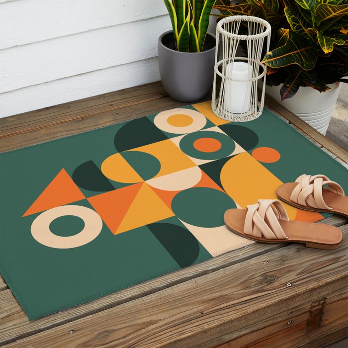 Modern Geometric 86D Outdoor Rug Gallery Image 2