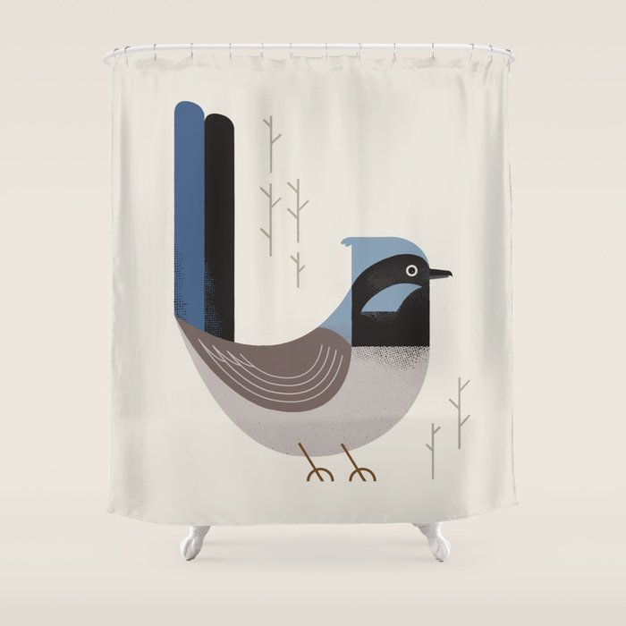 Superb Fairywren, Bird of Australia Shower Curtain Gallery Image 1