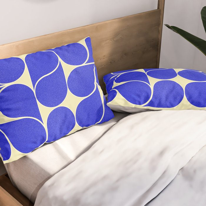Blue mid-century shapes no8 Pillow Sham Gallery Image 2