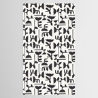 Linocut Tulip Pattern #3 Tablecloth Gallery Image 2