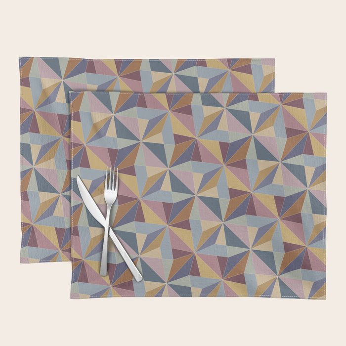 Kaleidoscope Tile Pattern II Cool Tone Pastel Placemat Gallery Image 1