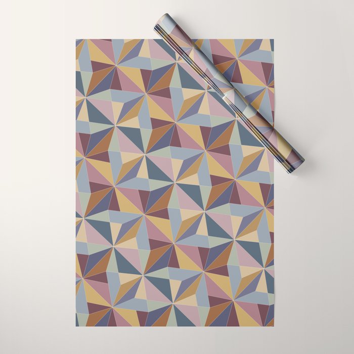 Kaleidoscope Tile Pattern II Cool Tone Pastel Wrapping Paper Gallery Image 1