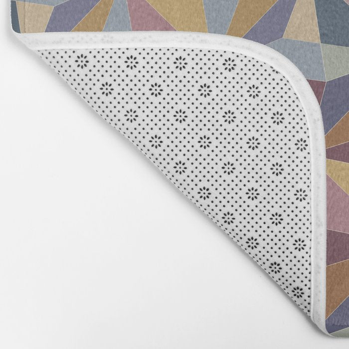 Kaleidoscope Tile Pattern II Cool Tone Pastel Bath Mat Gallery Image 2