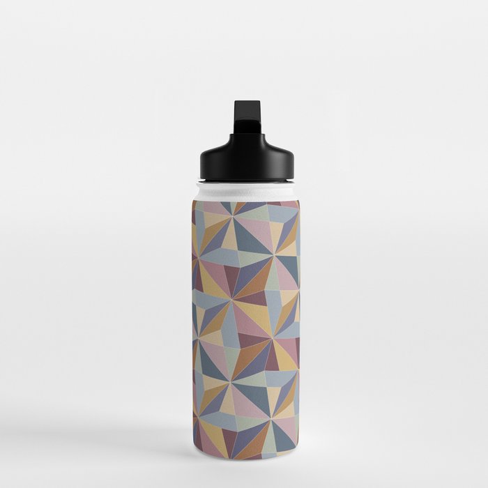 Kaleidoscope Tile Pattern II Cool Tone Pastel Water Bottle Gallery Image 3