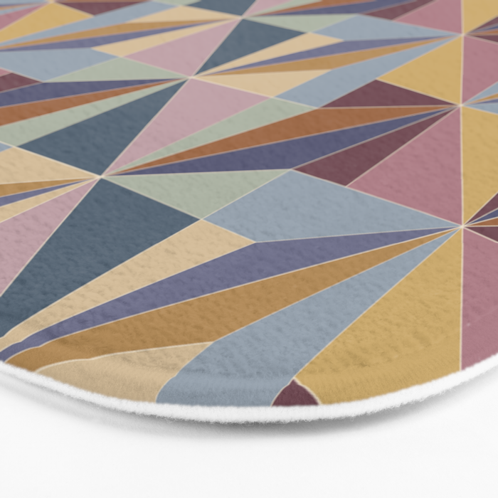 Kaleidoscope Tile Pattern II Cool Tone Pastel Bath Mat Gallery Image 3