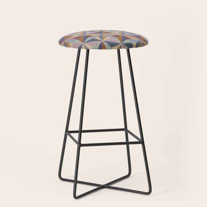 Kaleidoscope Tile Pattern II Cool Tone Pastel Stool Gallery Image 1