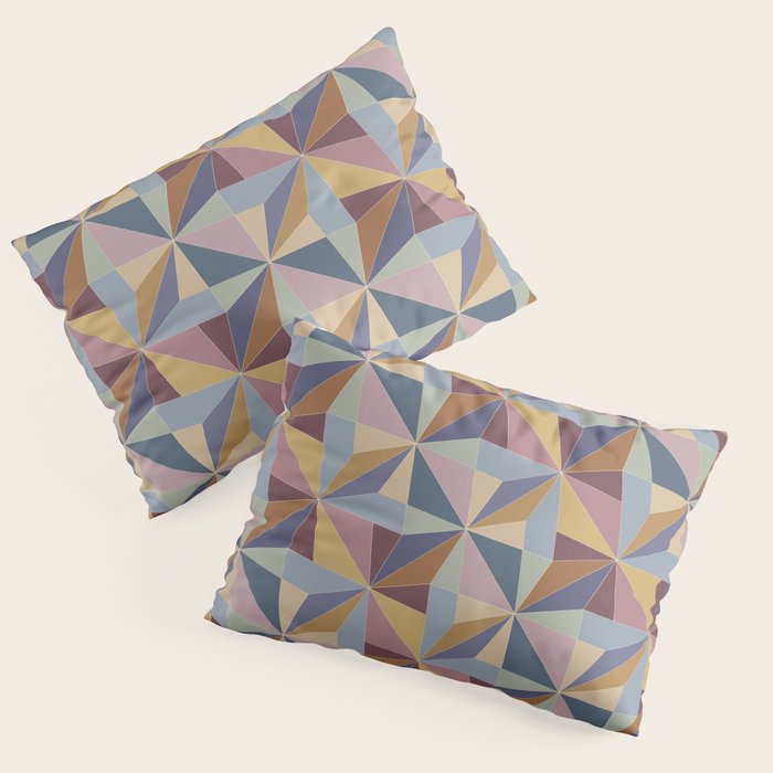 Kaleidoscope Tile Pattern II Cool Tone Pastel Pillow Sham Gallery Image 3