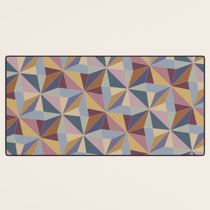 Kaleidoscope Tile Pattern II Cool Tone Pastel Desk Mat Gallery Image 3