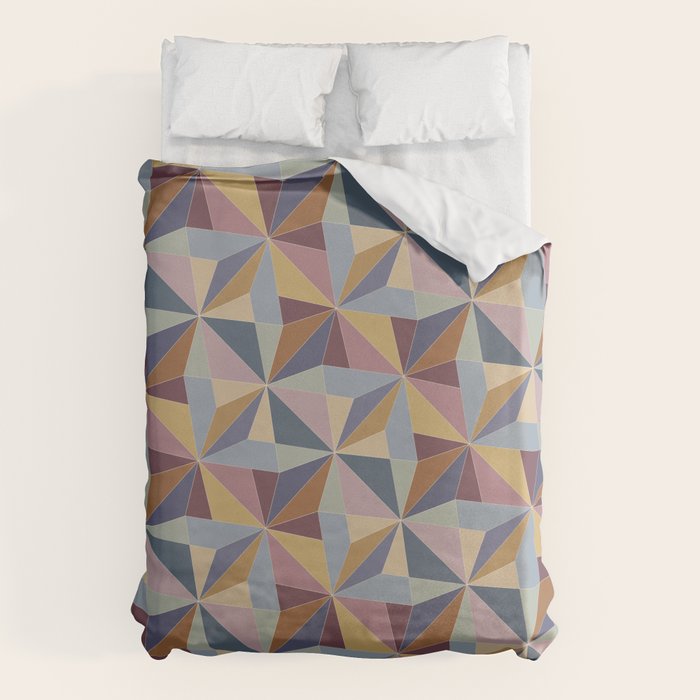 Kaleidoscope Tile Pattern II Cool Tone Pastel Duvet Cover Gallery Image 6