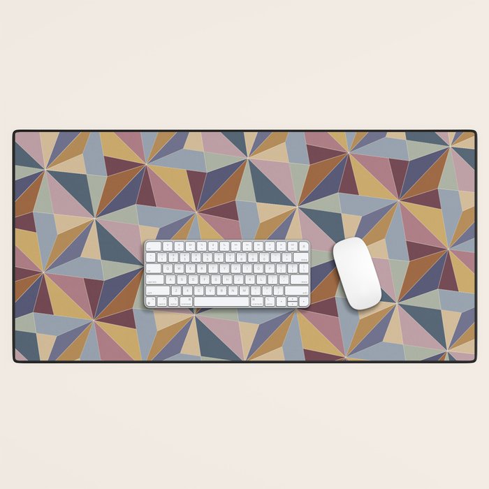 Kaleidoscope Tile Pattern II Cool Tone Pastel Desk Mat Gallery Image 1