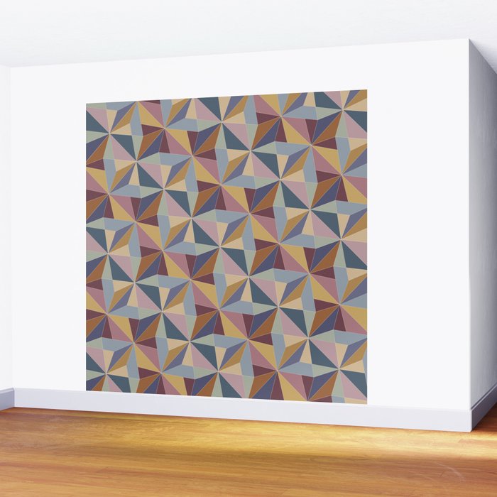 Kaleidoscope Tile Pattern II Cool Tone Pastel Wall Mural Gallery Image 2