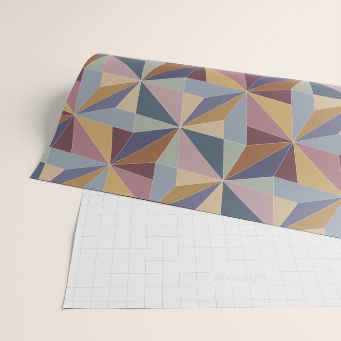 Kaleidoscope Tile Pattern II Cool Tone Pastel Wrapping Paper Gallery Image 2