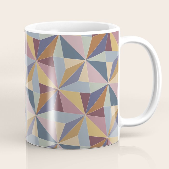 Kaleidoscope Tile Pattern II Cool Tone Pastel Coffee Mug Gallery Image 1