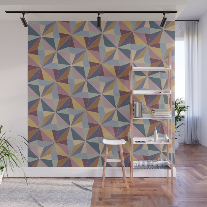 Kaleidoscope Tile Pattern II Cool Tone Pastel Wall Mural Gallery Image 1