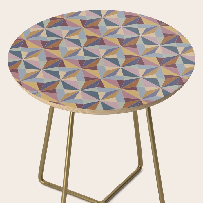 Kaleidoscope Tile Pattern II Cool Tone Pastel Side Table Gallery Image 2