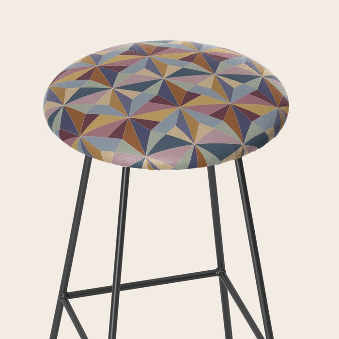 Kaleidoscope Tile Pattern II Cool Tone Pastel Stool Gallery Image 2