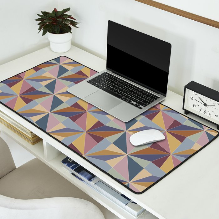 Kaleidoscope Tile Pattern II Cool Tone Pastel Desk Mat Gallery Image 2