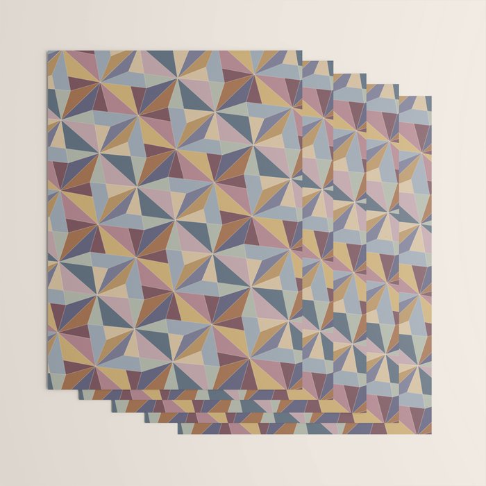 Kaleidoscope Tile Pattern II Cool Tone Pastel Wrapping Paper Gallery Image 3