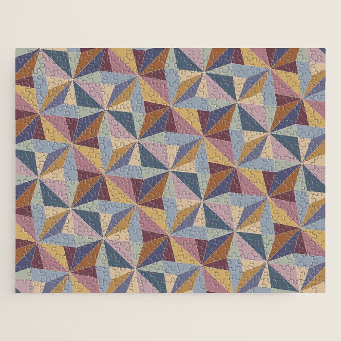 Kaleidoscope Tile Pattern II Cool Tone Pastel Jigsaw Puzzle Gallery Image 1