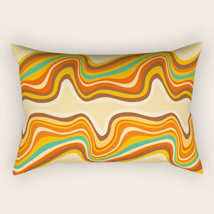 retro wave warm Rectangular Pillow Gallery Image 2