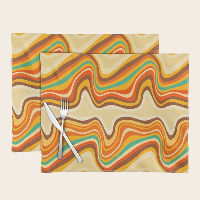 retro wave warm Placemat Gallery Image 1
