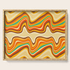 retro wave warm Serving Tray Gallery Image 1
