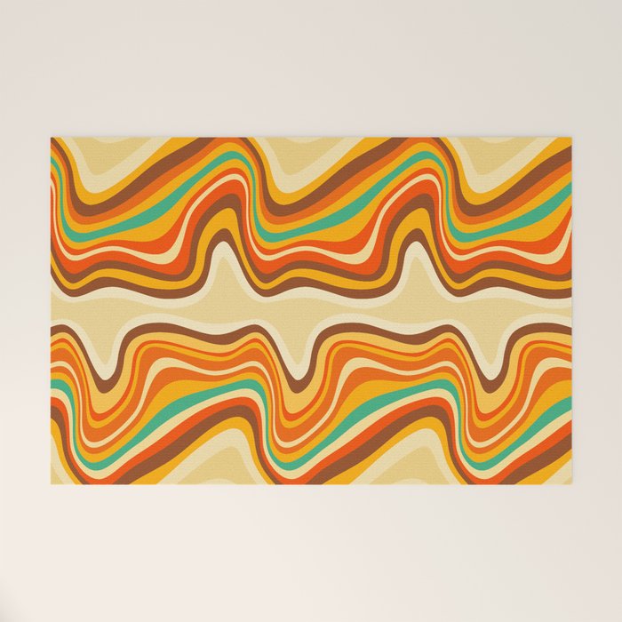 retro wave warm Welcome Mat Gallery Image 1