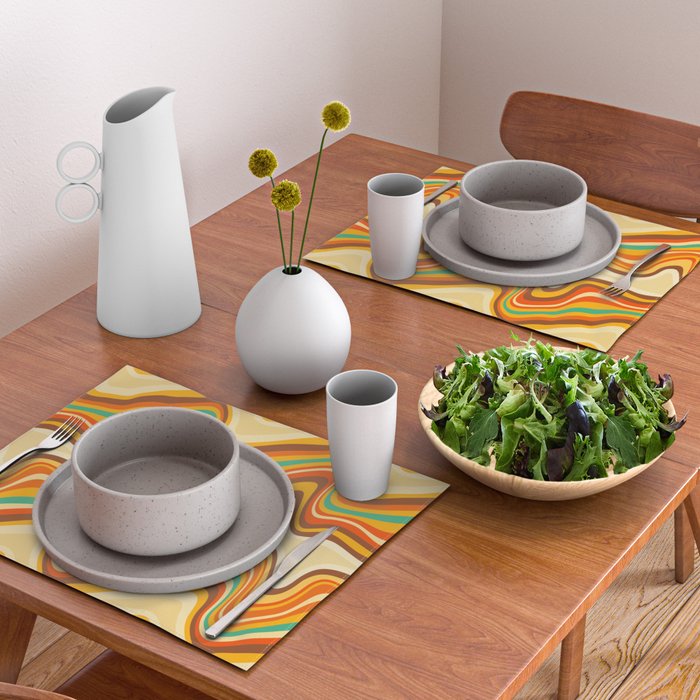 retro wave warm Placemat Gallery Image 2