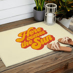 Here Comes The Sun | Retro 70s Typography Outdoor Rug Gallery Image 2