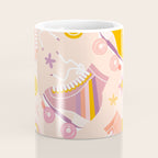 Retro Roller Skates Pattern 2. pink, orange, cream Coffee Mug Gallery Image 4